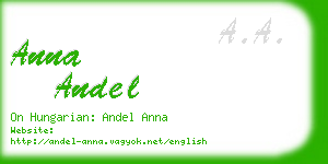 anna andel business card